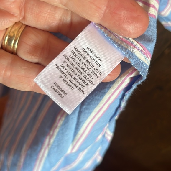 Blue Striped Maxi shirt dress by Caslon size L oversized - Picture 8 of 10